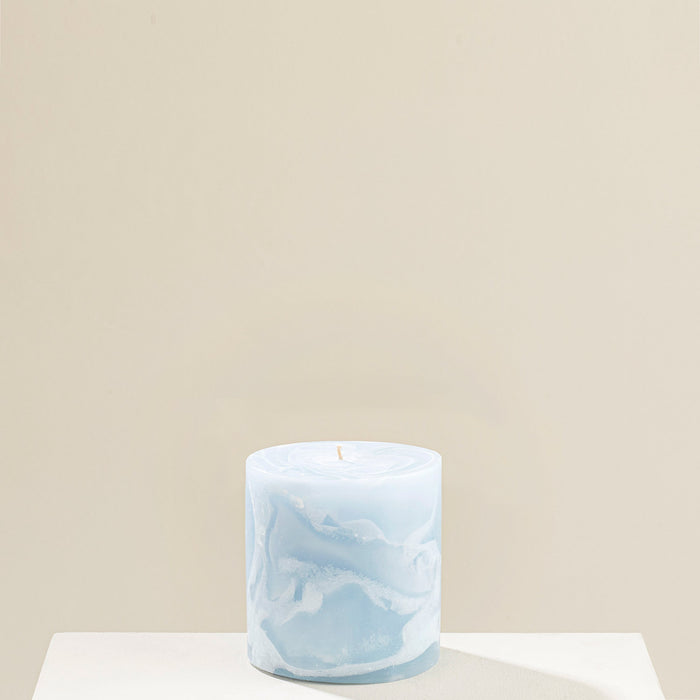 Marblo Pillar Candle 10 x 10 cm Blue