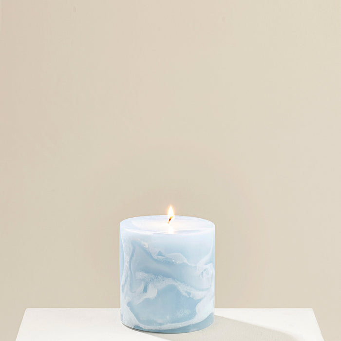 Marblo Pillar Candle 10 x 10 cm Blue