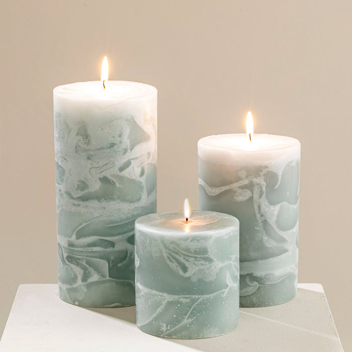 Marblo Pillar Candle 10 x 10 cm Turquoise