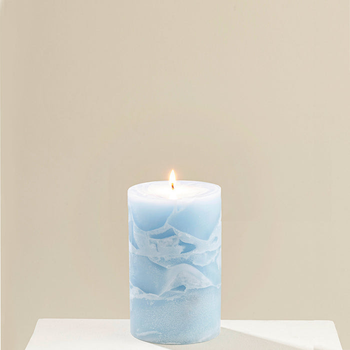 Marblo Pillar Candle 10 x 15 cm Blue