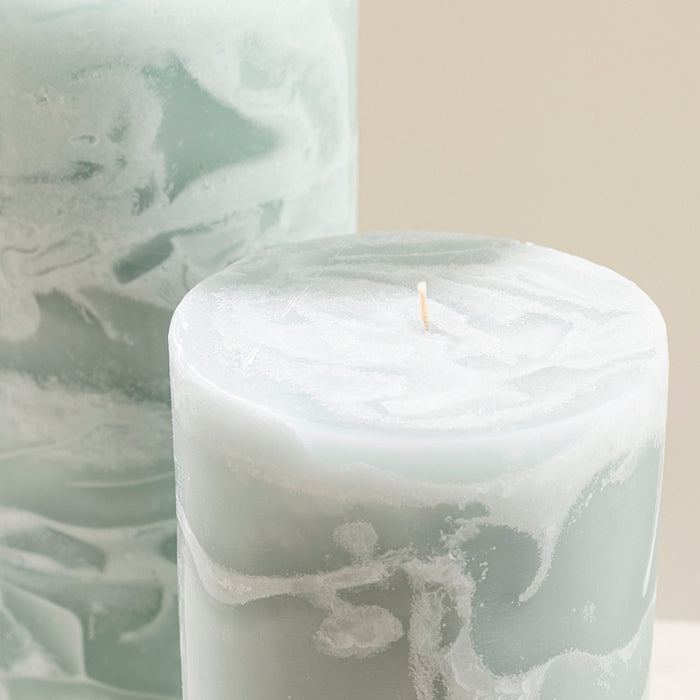 Marblo Pillar Candle 10 x 15 cm Turquoise