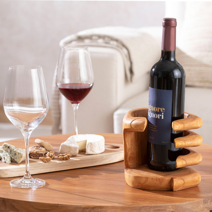 Wooden Hand Wine Holder Natural