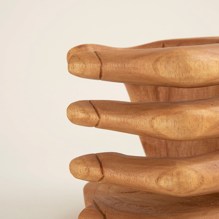 Wooden Hand Wine Holder Natural