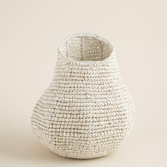 Woolen Vase 50 Cm White