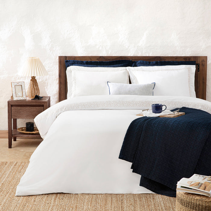 Shine Duvet Cover Set Double Size 200x220 cm Beyaz-Beige