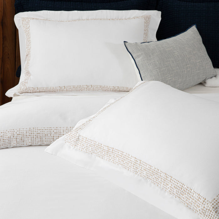 Shine Duvet Cover Set Double Size 200x220 cm Beyaz-Beige