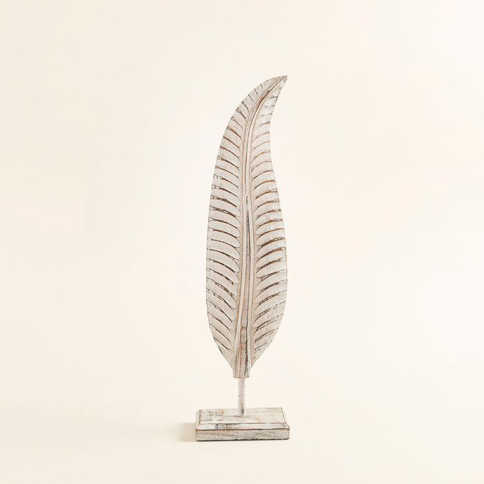 Leaf white Decorative Object 55 Cm White