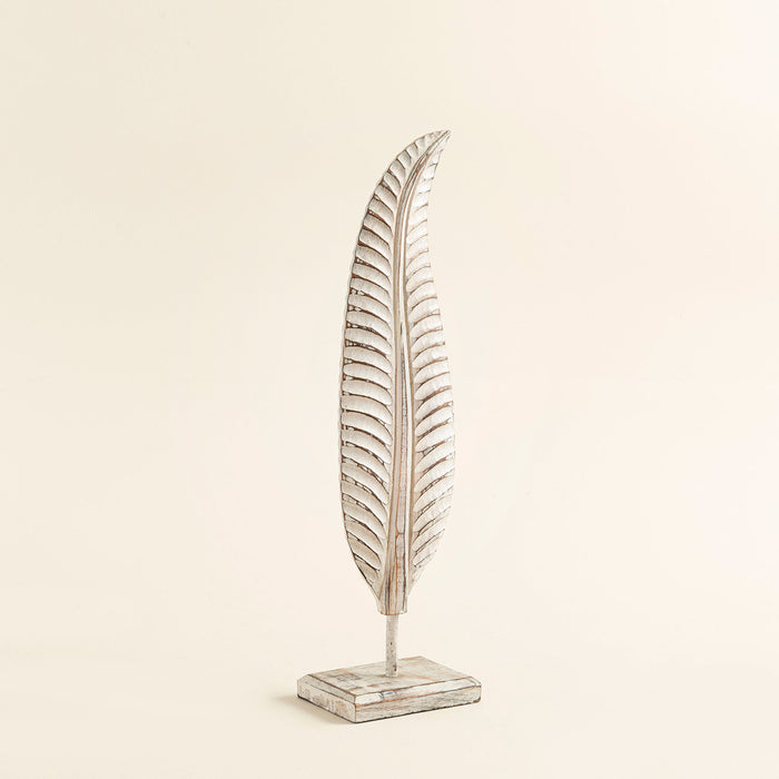 Leaf white Decorative Object 55 Cm White