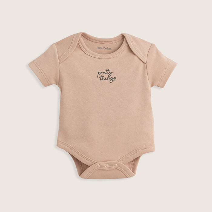 Dusty Floral Newborn Short Sleeve Body Pink