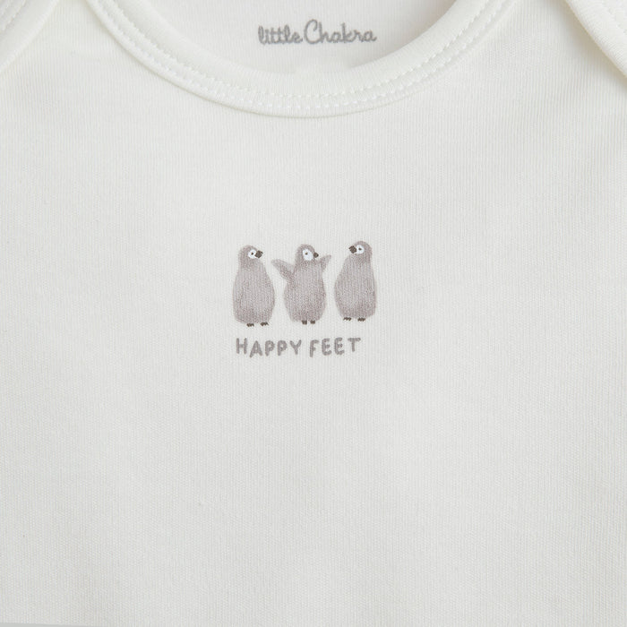 Happy Feet Newborn Short Sleeve Body Ecru