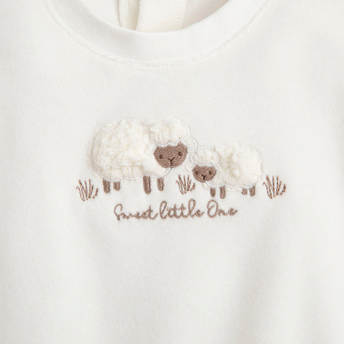 Wool Lamb Ruffled Sweat Vanilla