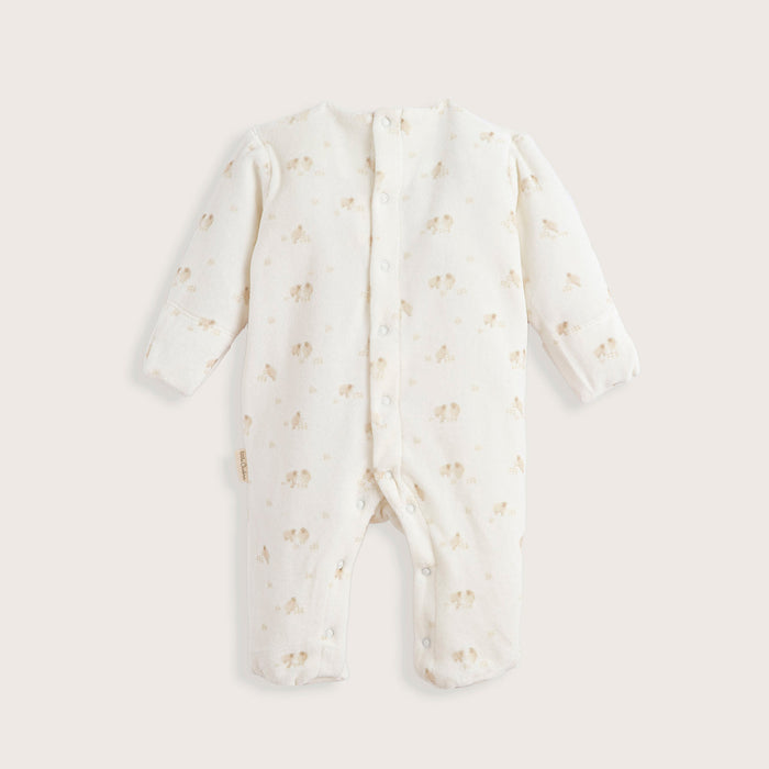 Wool Lamb Newborn Jumpsuit Vanilla