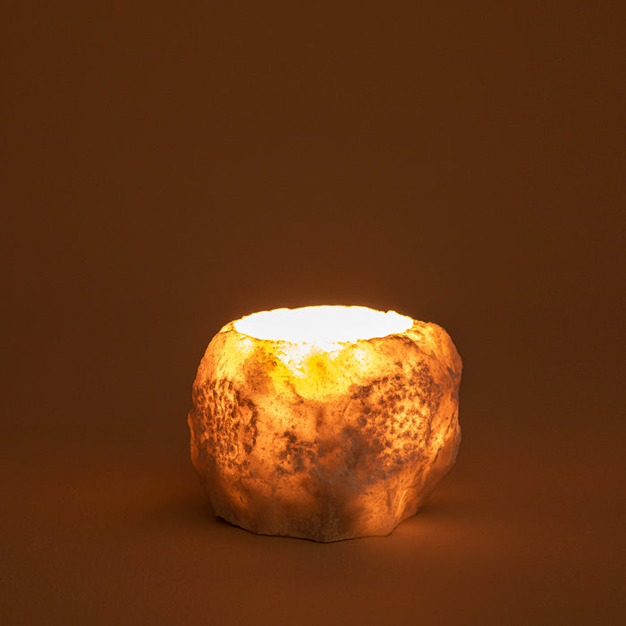 Petra Candle Holder Small Size White