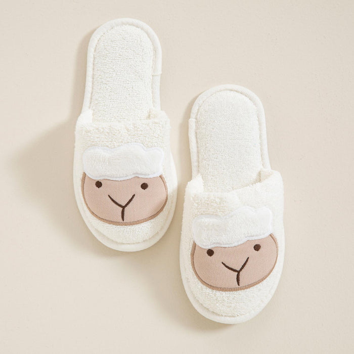 Wool Lamb Bath Slippers Vanilla