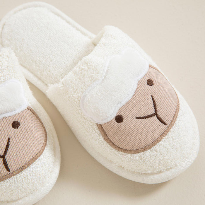 Wool Lamb Bath Slippers Vanilla