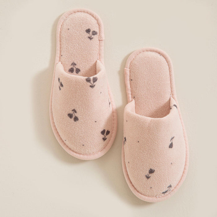 Dusty Floral Bath Slippers Pink