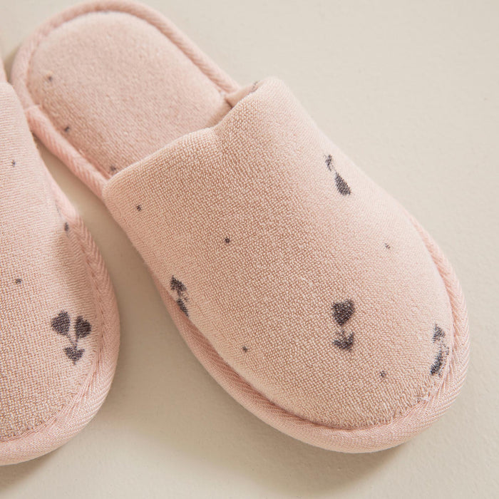 Dusty Floral Bath Slippers Pink