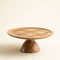 Plaid Footed Cake Stand Natural