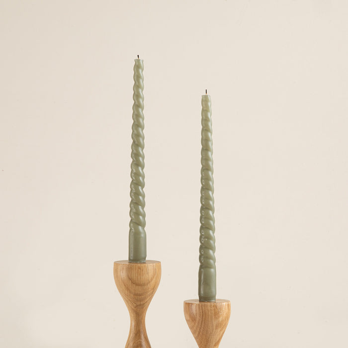 Italian Bract Candle Set Of 2 Khaki