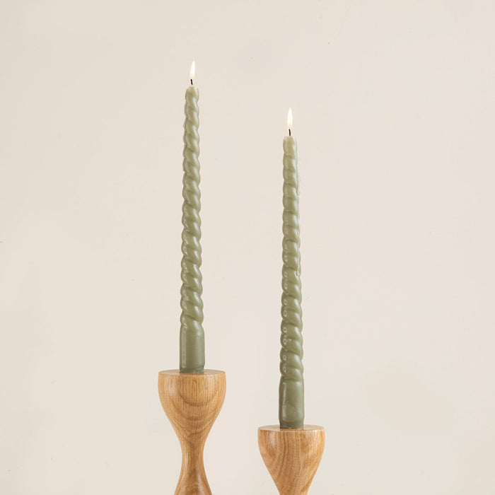 Italian Bract Candle Set Of 2 Khaki
