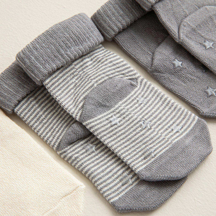 Grey Zebra Socks 3Pcs Grey