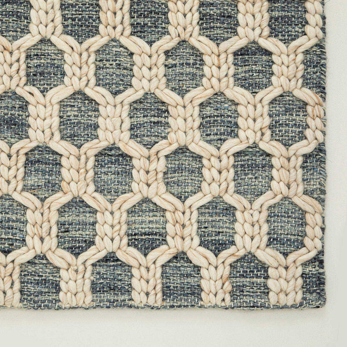 HEXA RUG Blue-Ecru