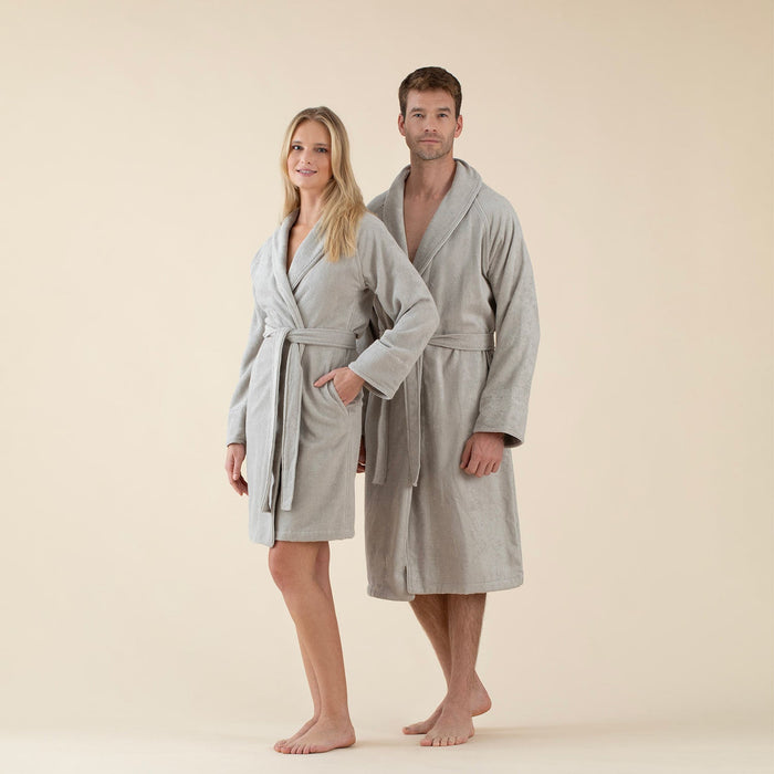 Solid Unisex Bathrobe Light Grey