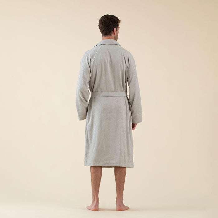 Solid Unisex Bathrobe Light Grey