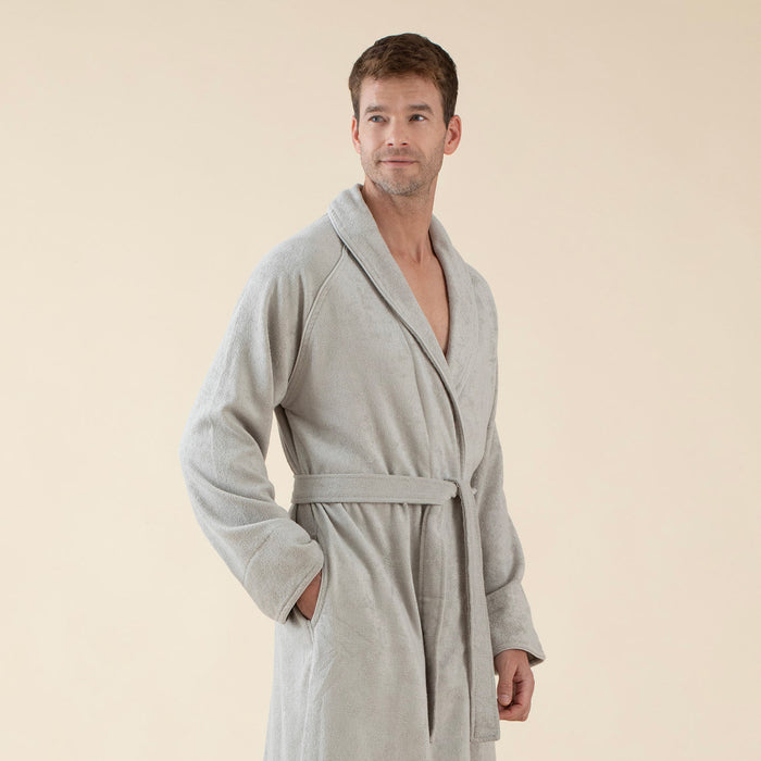 Solid Unisex Bathrobe Light Grey