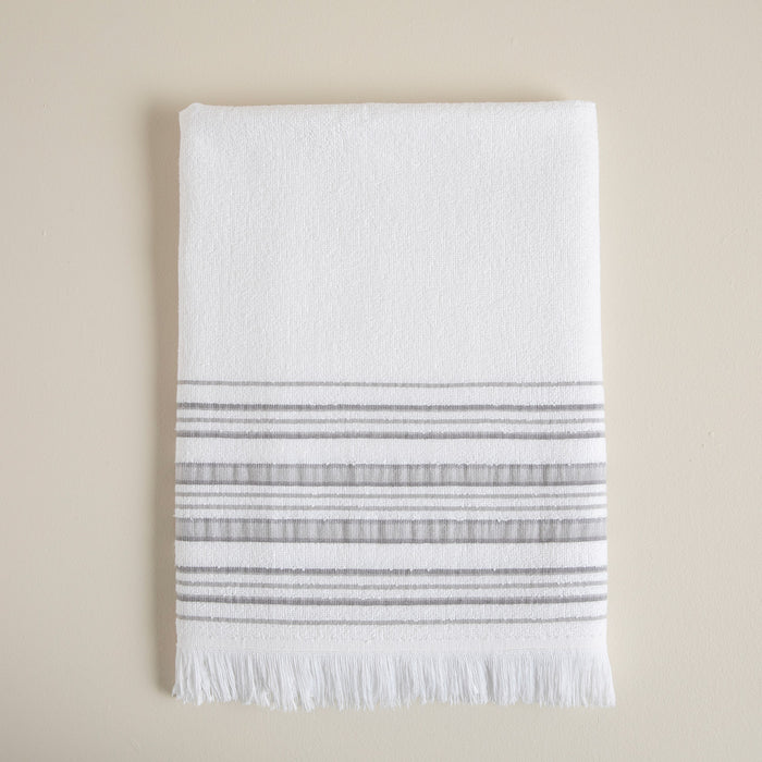 Derin Bath Towel 100x150 cm White/Light Grey/Dark Grey