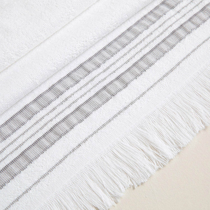 Derin Bath Towel 100x150 cm White/Light Grey/Dark Grey