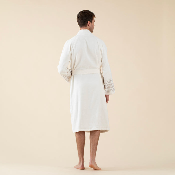 Derin Unisex Bathrobe Ecru/Beige/Brown