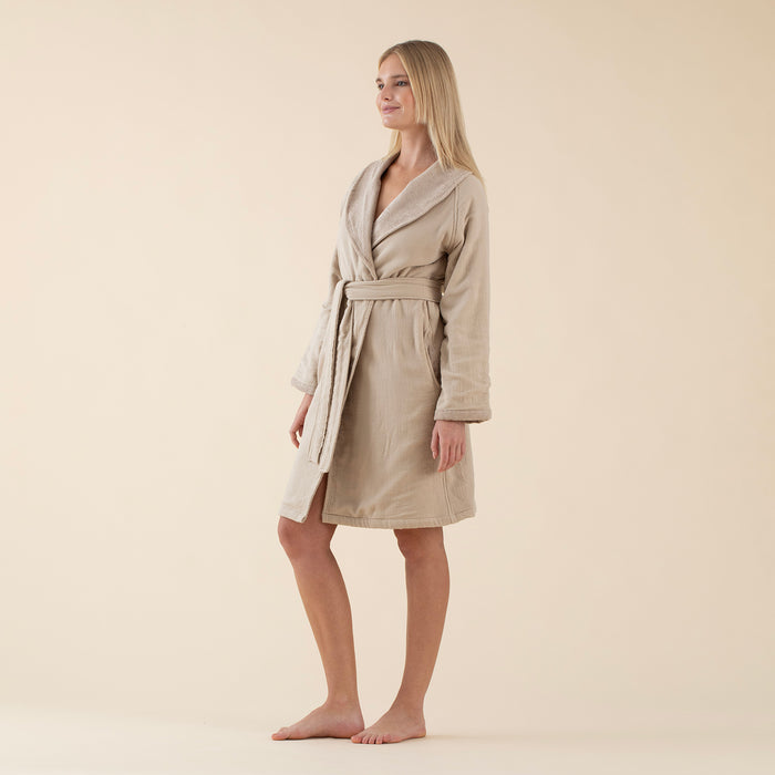 Lagos Woman Bathrobe Beige