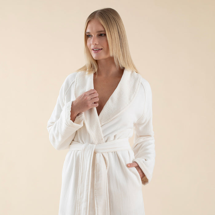 Lagos Woman Bathrobe Ecru