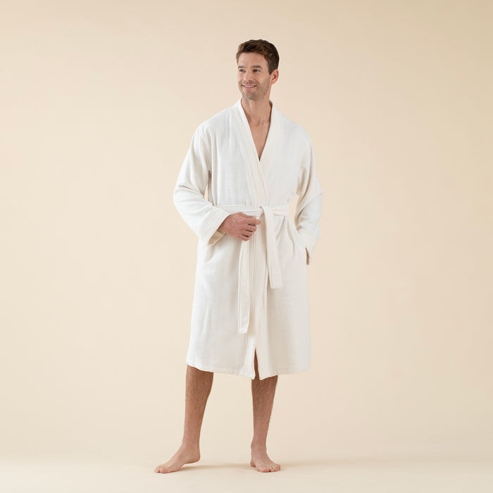 Matteo Unisex Bathrobe Ecru