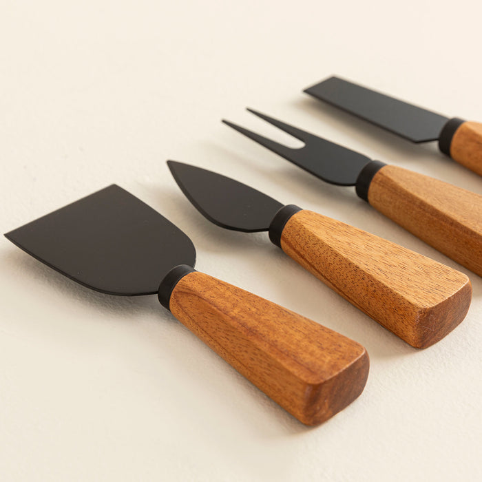 4 Pieces Cheese Knife Set Natural