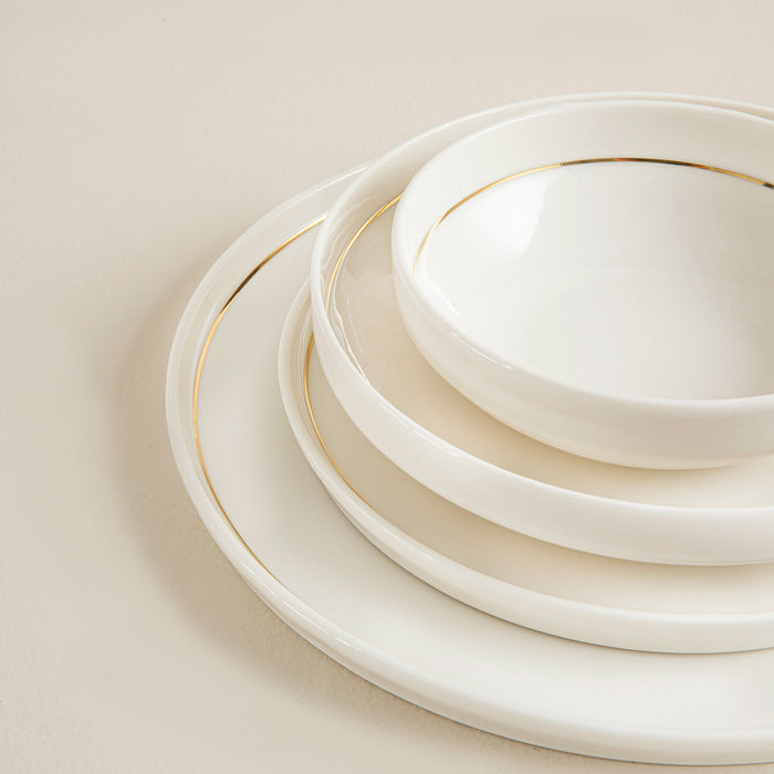 Luna Gold Rim Dinner Set 16 Pieces Gold