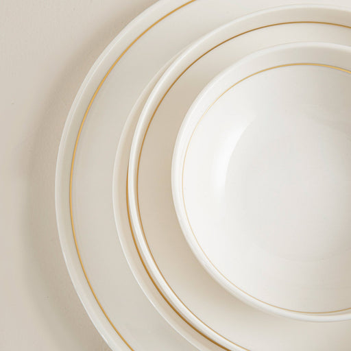 Luna Gold Rim Dinner Set 16 Pieces Gold