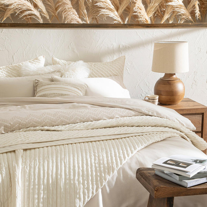 Albin Duvet Cover Set King Size 230x220 cm Beige