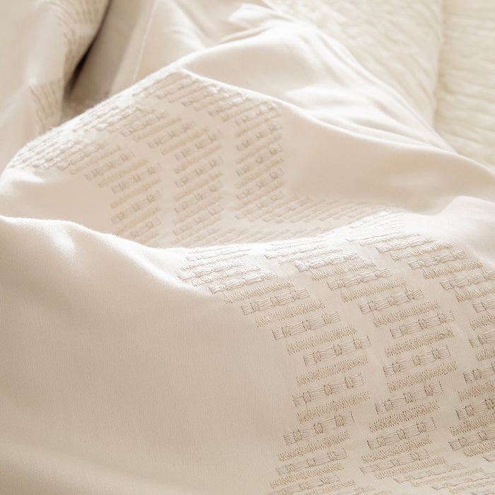 Albin Duvet Cover Set King Size 230x220 cm Beige