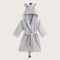 Grey Zebra Bathrobe With Hoodie Grey