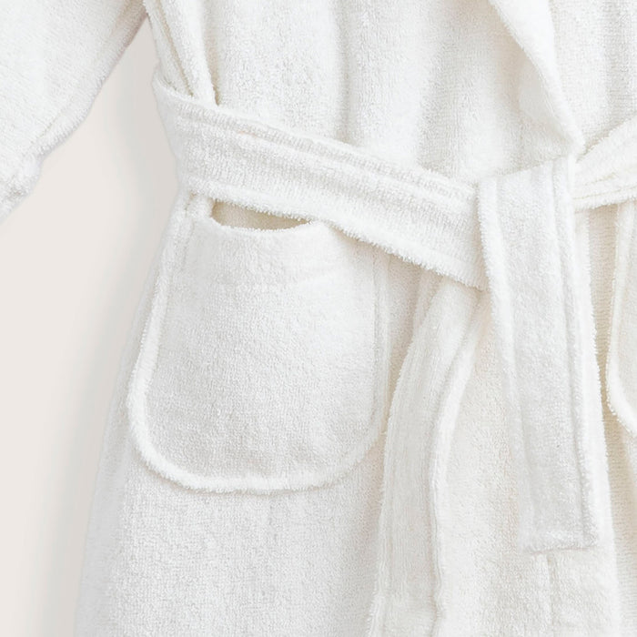 Wool Lamb Bathrobe With Hoodie Vanilla