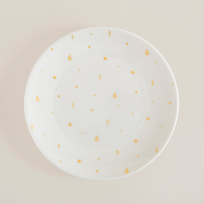 Cielo Serving Plate- 25 cm White-Gold