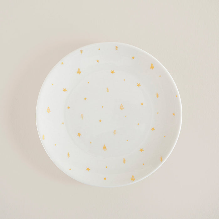 Cielo Cake Plate- 19 cm White-Gold