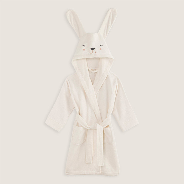 Secret Garden Bathrobe With Hoodie Ecru