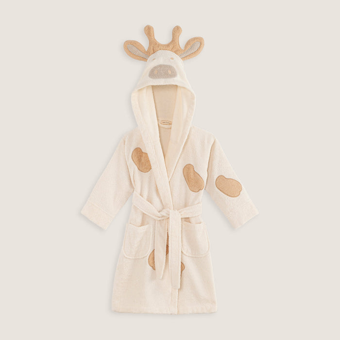 Jungle Bathrobe With Hoodie Ecru