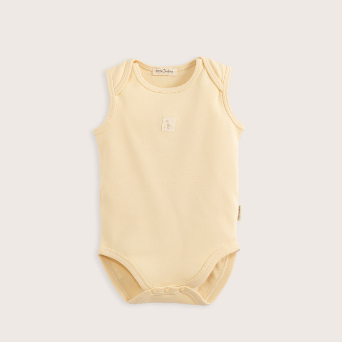 Goose Newborn Sleeveless Body 2 Pcs Ecru / Yellow