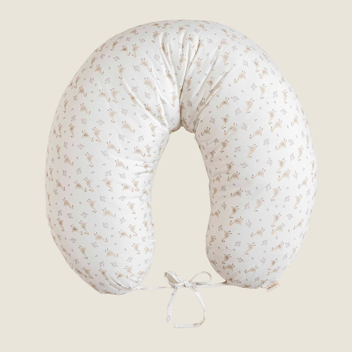 Goose Feeding Pillow Ecru / Yellow