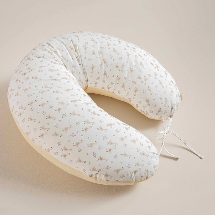 Goose Feeding Pillow Ecru / Yellow
