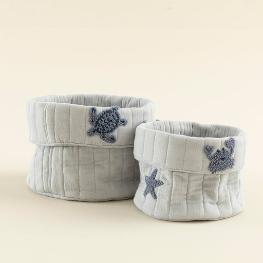 Under The Sea Toy Box 12x15cm Ecru